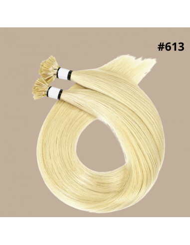 100 Keratin Extensions Rett Premium Med Flat Topp 613 de pas cher