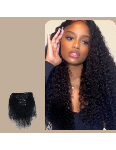 Afro Curly Black 120g Clip-In Extensions Kit JUSQU'A -70%! 