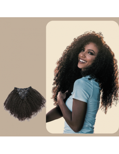 Afro Curly Brown 120g Clip-In Extensions Kit Economisez 