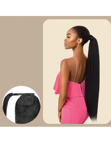 Coda di cavallo marrone scuro Magic Ribbon Remy Hair Yaki Straight sur le site 