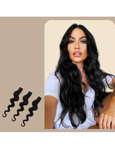 Extensiones adhesivas onduladas Negro en stock