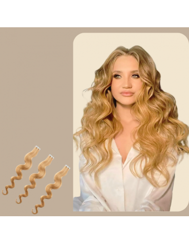 Extensiones adhesivas rubio ondulado en ligne