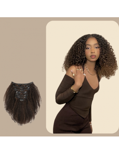 Kit de extensiones con clip Afro Curly Chocolate 120g prix pour 