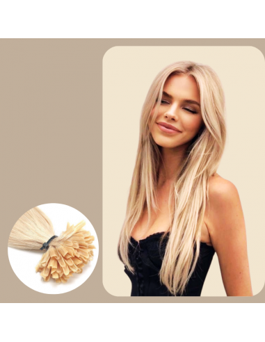 100 Glatte Keratin-Extensions Platinblond les muscles