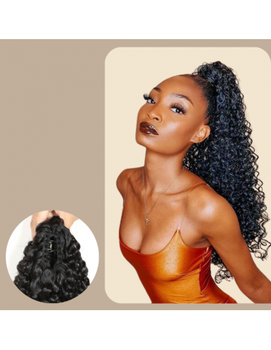 Pferdeschwanz Ponytail Dunkelbraun mit Pinzette Natur Remy Hair Kinky Curly du meilleur 