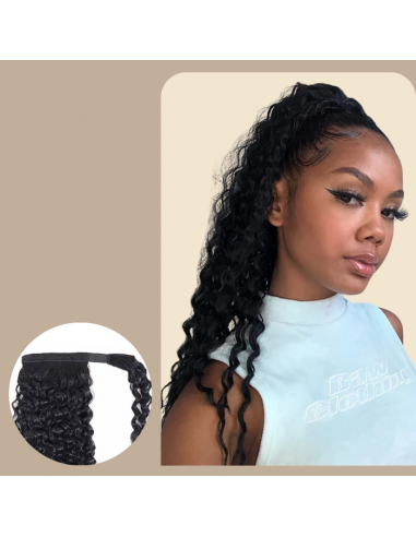 Pferdeschwanz Ponytail Dunkelbraun Zauberband Remy Hair Afro Curly chez Cornerstreet bien 